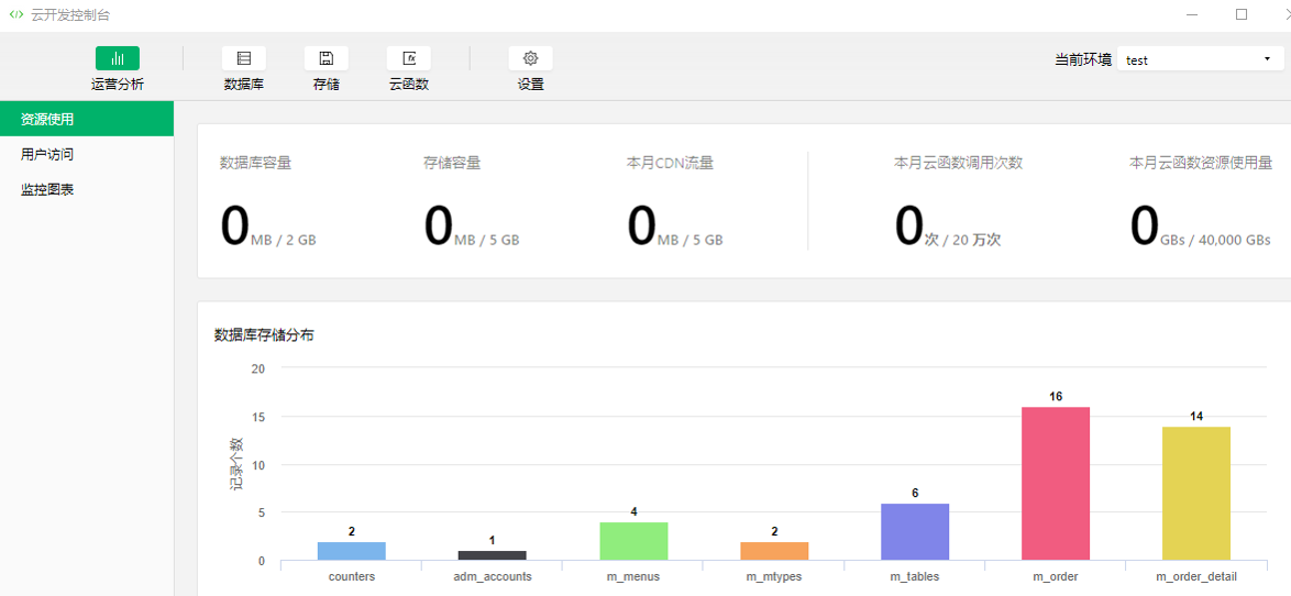 微信小程序云开发控制台